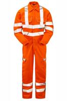 pr339-m PULSAR Orange Reusable Hi Vis Overalls, M