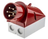 354 MENNEKES IP44 Red Wall Mount 3P + N + E 25 ° Industrial Power Plug, Rated At 32A, 400 V