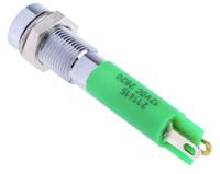 211-415 RS PRO Green Panel Mount Indicator, 12V dc, 6mm Mounting Hole Size, Solder Tab Termination