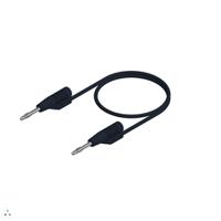938125100 Hirschmann Test & Measurement 2 mm Connector Test Lead, 6A, 30 V ac, 60V dc, Black, 1m Lead Length