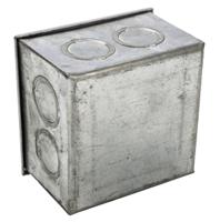 563-898 RS PRO Steel Galvanised Square Adaptable Box, 75mm x 75mm x 50mm, Size:20/25mm