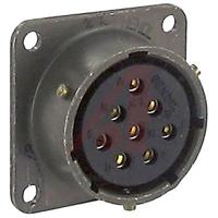 pt02a-16-8s Amphenol Socapex, PT, Copper Alloy 8 Way Panel Mount MIL Spec Circular Connector ReceptacleGreen, Socket Contacts,Shell