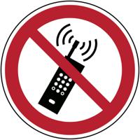 823487 Laminated Polyester B-7541 No Mobiles Prohibition Sign