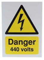 763-1557 RS PRO Electrical Hazard Warning Sign (English, French)