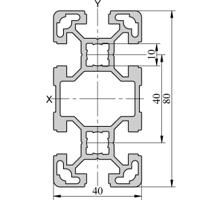264-7842 RS PRO Silver Aluminium, Anodized Profile Strut, 40 x 80 mm, 10mm Groove, 2m Length