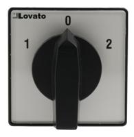 gx2052u Lovato, DPDT 3 Position 60° Changeover Cam Switch, 690V ac, 20A, Knob Actuator
