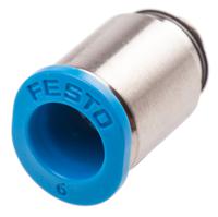 qsm-m5-6-i Festo QS Series Straight Threaded Adaptor, M5 Male to Push In 6 mm, Threaded-to-Tube Connection Style, 153317