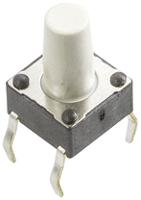 430156095726 Wurth Elektronik White Tactile Switch, SPST 50 mA @ 12 V dc 6.1mm Through Hole
