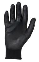 ln620-09 Liscombe Black Nylon Nylon Work Gloves, Size 9, Polyurethane Coating