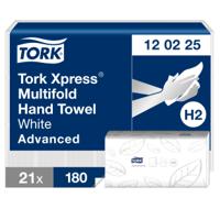 120225 Tork Xpress Folded White Paper Towel, 240 x 213 (Unfolded) mm, 80 x 213 (Folded) mm, 2-Ply, 180 Sheets