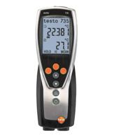0560-7351 Testo 735-1 Wired Digital Thermometer for Commercial, Industrial Use, PT100 Probe, 3 Input(s), +1760°C Max, ±0.2 °C