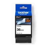 ste-161 Brother Black on White Label Printer Tape, 3 m Length, 36 mm Width