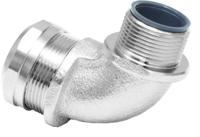 214-9577 RS PRO 90° Elbow, Conduit Fitting, 32mm Nominal Size, M32, Brass, Silver IP67 rating