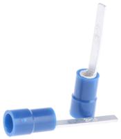 613-9750 RS PRO Insulated Crimp Blade Terminal 18mm Blade Length, 1.5mm² to 2.5mm², 16AWG to 14AWG, Blue