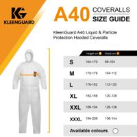 97910 Kimberly Clark White Disposable overalls, CE CAT III. EN 1073-2:2002; EN 1149-1:1995; EN 13034:2005 - Limited Splash