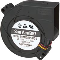 9bmb24p2h01 Sanyo Denki San Ace B97 Series Blower, 24 V dc, 39.2cfm, DC Operation, 97 x 97 x 33mm
