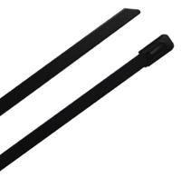 183-4256 RS PRO Cable Tie, Ball Lock, 520mm x 4.6 mm, Black 316 Stainless Steel, Pk-100