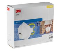 9312 3M Aura+ Series Disposable Face Mask for General Purpose Protection, FFP1, Valved, Fold Flat 10 per Package
