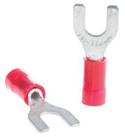 34155 TE Connectivity PLASTI-GRIP Insulated Crimp Spade Connector, 0.26mm² to 1.65mm², 22AWG to 16AWG, M4 Stud Size Vinyl, Red