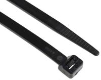 811-1669 RS PRO Cable Tie, 380mm x 7.6 mm, Black Nylon, Pk-1000