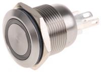 mpi00228wh Bulgin MPI002 Series Illuminated Push Button Switch, Momentary, Panel Mount, 19.2mm Cutout, SPST, White LED, 24V dc,