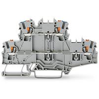 2202-2703 WAGO  TOPJOB S Series Grey, 2.5mm², 2-Level, Push In Termination, ATEX, CSA, IECEx