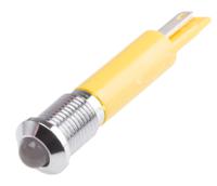 211-500 RS PRO Yellow Panel Mount Indicator, 12V, 8mm Mounting Hole Size, Solder Tab Termination, IP67