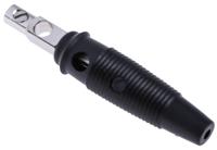930058100 Hirschmann Test & Measurement Black Male Banana Plug, 4 mm Connector, Screw Termination, 16A, 60V dc, Nickel Plating