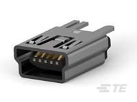 1734753-1 TE Connectivity Straight, Through Hole, Socket Type Mini B 2.0 USB Connector