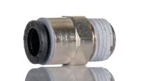 3175-06-10 Legris LF3000 Series Straight Threaded Adaptor, R 1/8 Male to Push In 6 mm, Threaded-to-Tube Connection Style