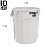 fg263200wht Rubbermaid Commercial Products BRUTE 121L White Polyethylene Waste Bin