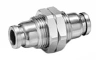 kqg2e12-00 SMC Bulkhead Tube-to-Tube Adaptor, Push In 12 mm to Push In 12 mm, Tube-to-Tube Connection Style