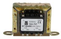 504-757 RS PRO 6VA 2 Output Chassis Mounting Transformer, 18V ac, IEC 61558-2-6