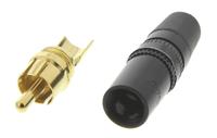 nys373-0 REAN Products Black RCA Plug, Gold, 1A