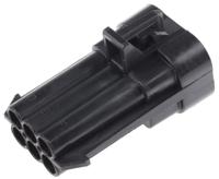 12124107 Delphi, Metri-Pack 150 Automotive Connector Plug Black Cable Mount 6 Way, Crimp Termination