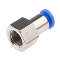916-0735 RS PRO Straight Threaded Adaptor, R 1/8 Female to Push In 4 mm, Threaded-to-Tube Connection Style