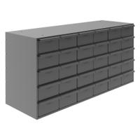 352-1702 Durham 30 Drawer Storage Unit, Steel, 365mm x 857mm x 295mm, Grey