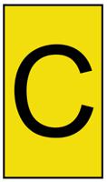 901-10147 HellermannTyton Ovalgrip Slide On Cable Markers, Black on Yellow, Pre-printed "C", 1.7 → 3.7mm Cable,