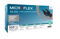 94242070 Ansell 94-242 Black Powder-Free Nitrile Disposable Gloves, Size 6.5-7 S, 100 per Pack