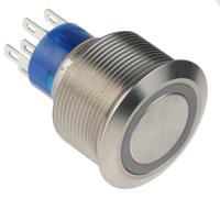 175-9686 RS PRO Push Button Switch, Panel Mount, 25.2mm Cutout, SPDT, 250V ac, IP67