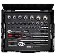 44685 Wiha 60-Piece Metric 1/2 in; 1/4 in Standard Socket/Bit Set with Ratchet, 6 point; 12 point; Hex Bit; Phillips Bit;