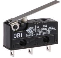 db1c-a1lc ZF Lever Micro Switch, Solder Terminal, 6 A @ 250 V ac, SPDT