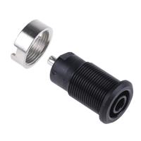 497049-21 Staubli Black Female Banana Socket, 4 mm Connector, Solder Termination, 24A, 1000V, Nickel Plating