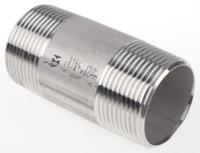 499-3271 RS PRO Stainless Steel Pipe Fitting, Straight Circular Barrel Nipple, Male R 1-1/4in x Male R 1-1/4in