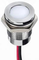 130-2263 RS PRO White Panel Mount Indicator, 24V dc, 14mm Mounting Hole Size, Lead Wires Termination, IP67