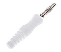 1701122-02rs Schutzinger White Male Banana Plug, 4 mm Connector, 16A, 50V, Nickel Plating