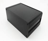 188-1292 RS PRO Black Extruded Aluminium Heat Sink Case, IP40, Black Lid, 200 x 300 x 219mm