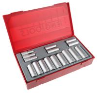 tt3816 Teng Tools 16-Piece Metric 3/8 in Deep Socket Set , 6 point