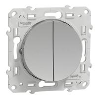 s530216 Schneider Electric Grey Push Button Light Switch, 1 Gang, Odace