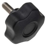 702-7649 RS PRO Black Multiple Lobes Clamping Knob, M10, Threaded Stud